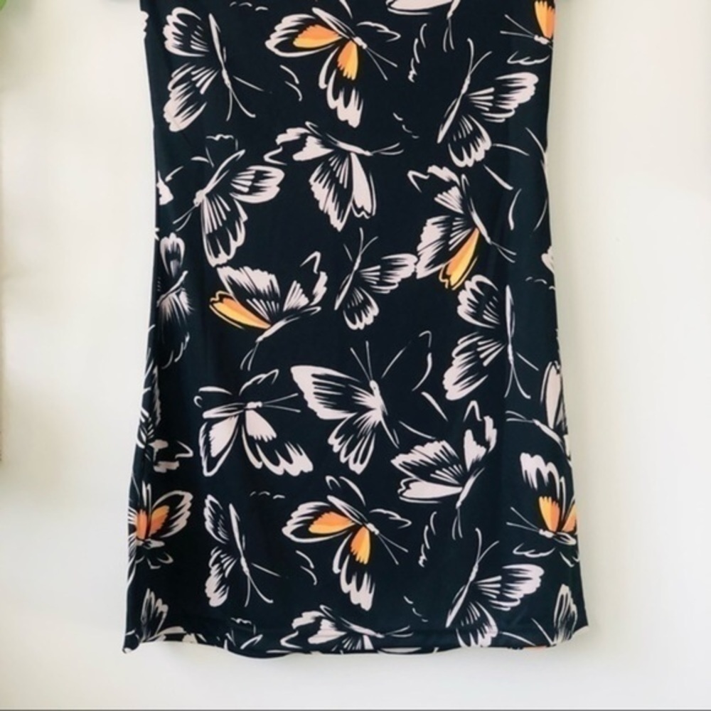 adidas x Farm Rio Black Butterfly Print Dress Size XS Brazilcore Athleisure Boho - Picture 7 of 14